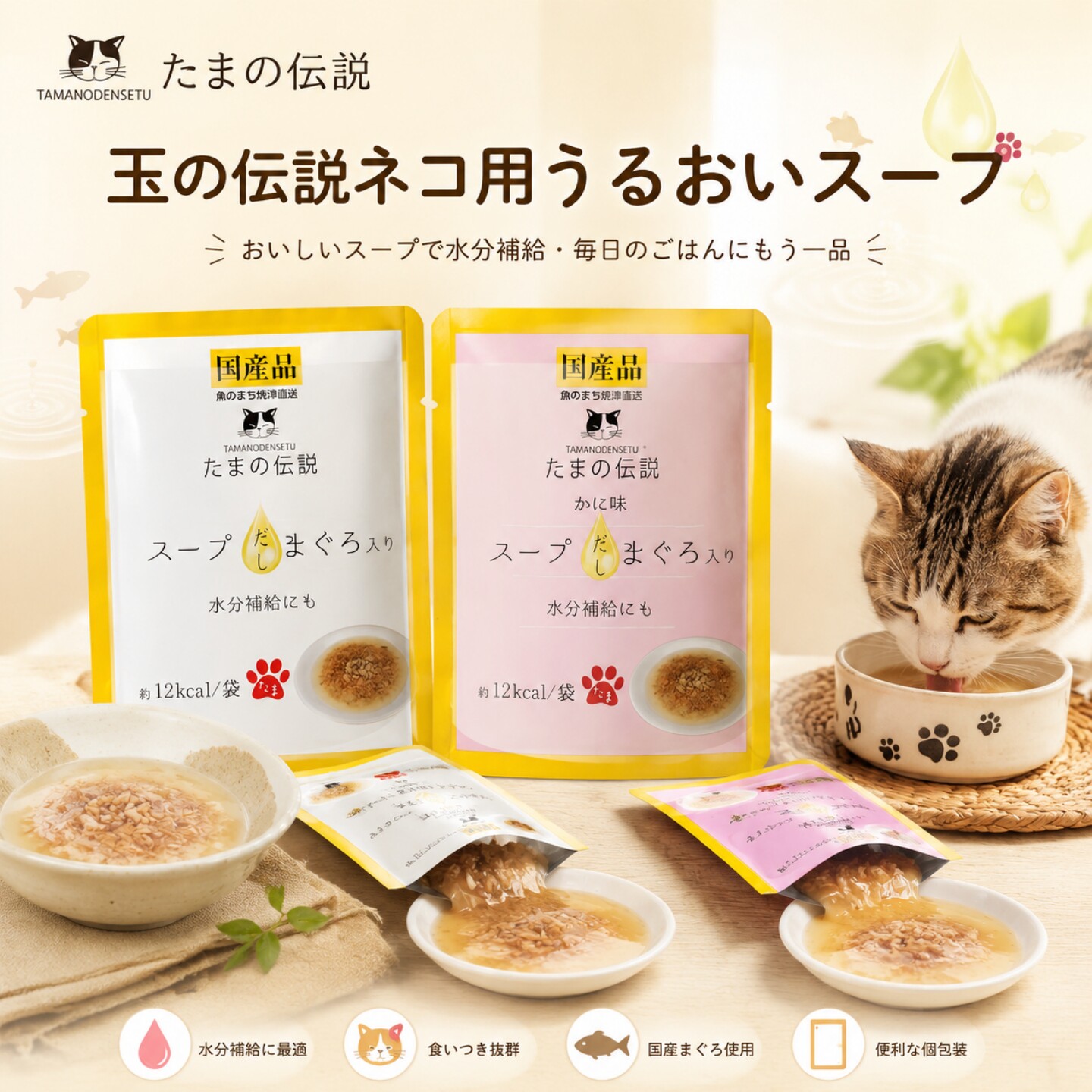 日本进口三洋无添加猫餐包补水