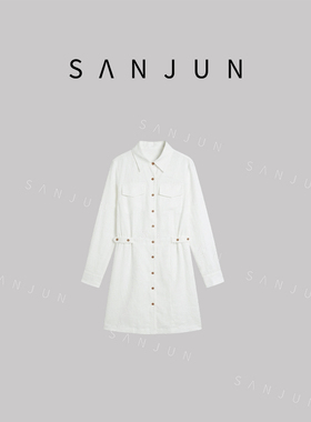 SANJUN【秋桑】新款气质收腰显瘦长袖连衣裙 ZS61SL065