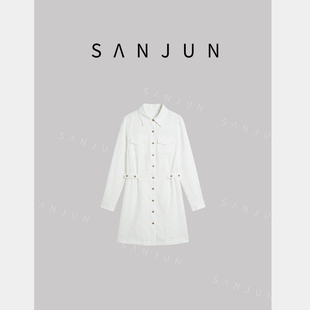 SANJUN【秋桑】新款气质收腰显瘦长袖连衣裙 ZS61SL065