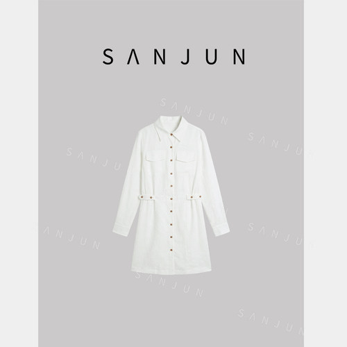 SANJUN【秋桑】新款气质收腰显瘦长袖连衣裙 ZS61SL065