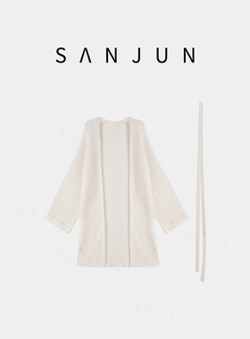 SANJUN【明雅】新款镂空系带慵懒宽松薄款上衣 12736