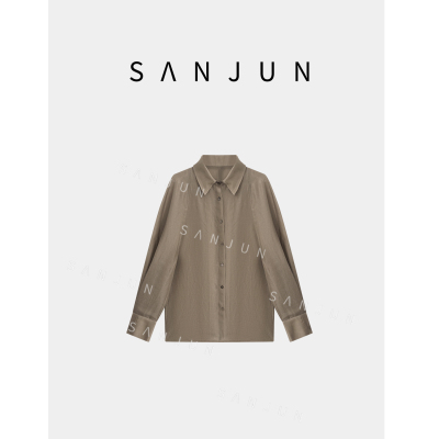 SANJUN【云树上】新款夏季松弛高级感简约百搭衬衫 52147