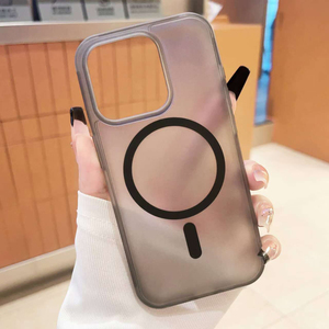 MagSafe感冰雾磨砂亚克力磁吸适用苹果15promax手机壳iphone14简约半透明iphone13
