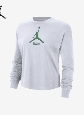 Nike/耐克正品JORDAN女士针织宽松休闲圆领长袖T恤FN1555-100