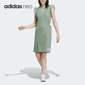 女子运动荷叶袖 neo夏新款 连衣裙IJ6605 阿迪达斯正品 Adidas