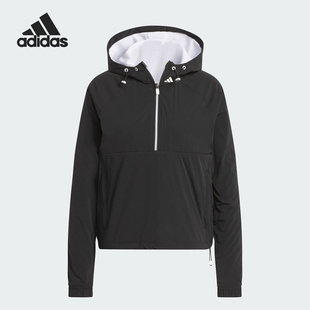 Adidas/阿迪达斯正品新款女子高尔夫半开拉链连帽卫衣IK7189