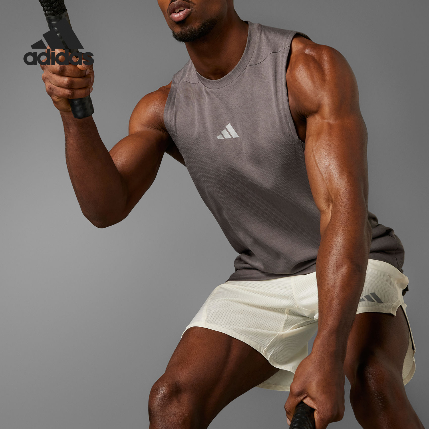 阿迪达斯男士运动健身背心