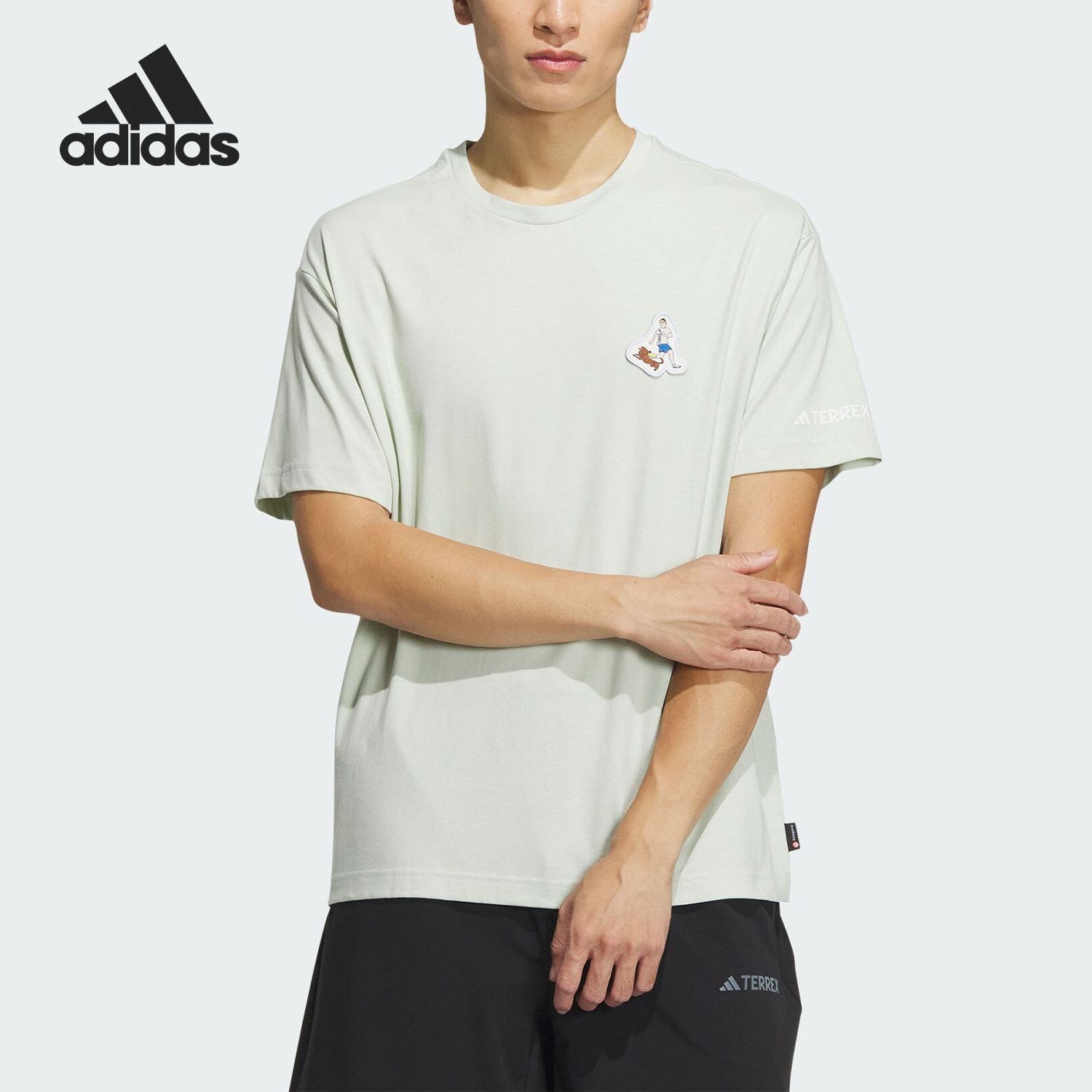 adidas/阿迪达斯正品gfx ss tee男士户外透气简约短袖is0303