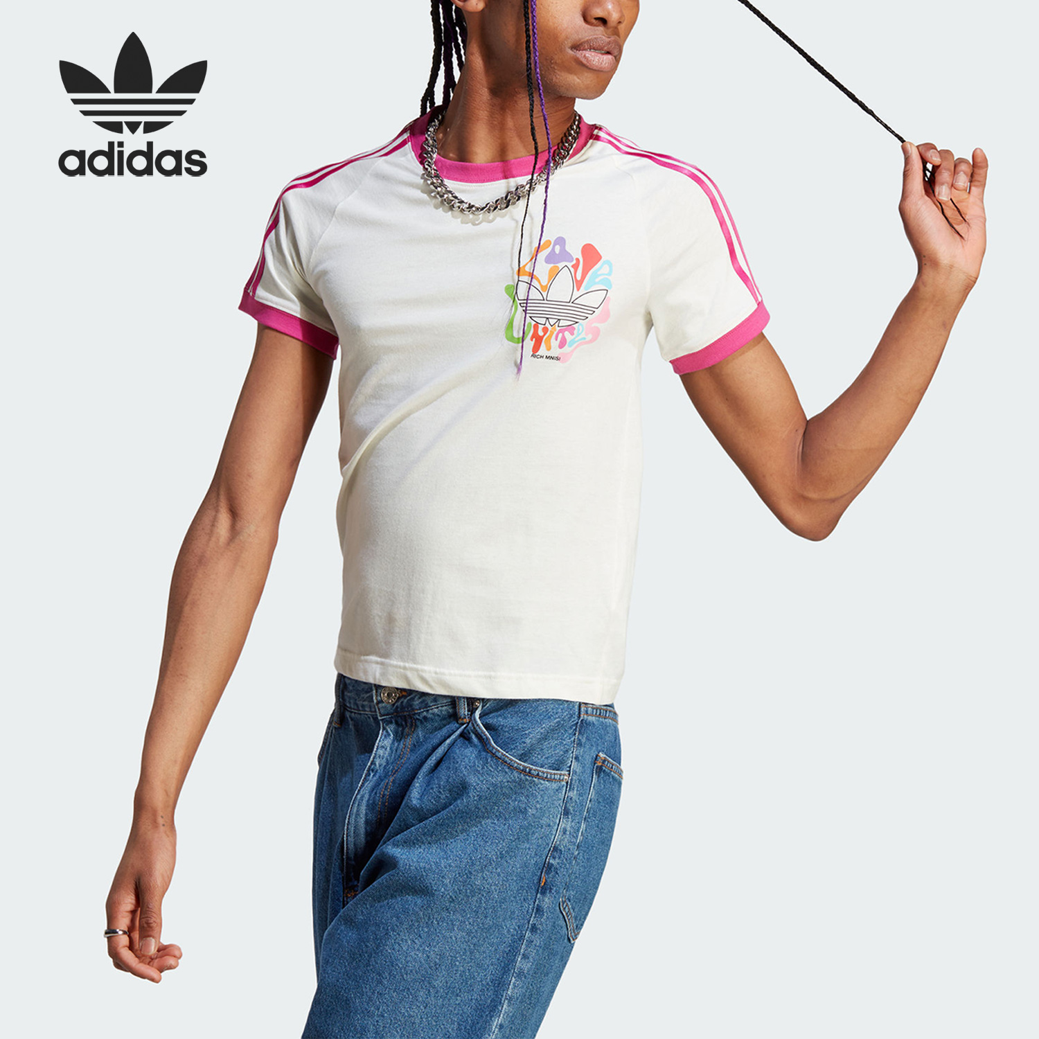 Adidas/阿迪达斯正品夏季三叶草女子休闲运动短袖T恤IU0053