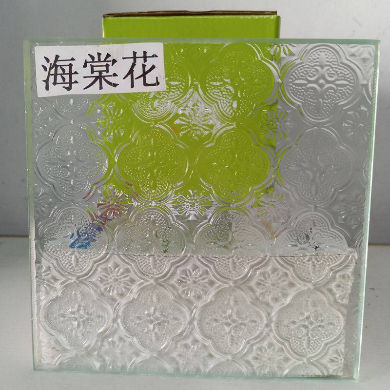 厂家定制柜门海棠花艺术玻璃超白长虹钢化玻璃屏风隔断小灯芯玻璃