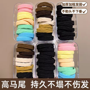 夏季 不伤发高弹力发圈森系气质发绳简约耐用皮筋女扎头无痕头绳饰