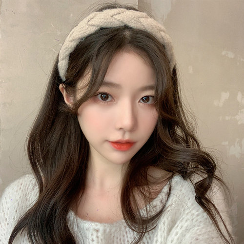 网红麻花发箍女显脸小外出压发