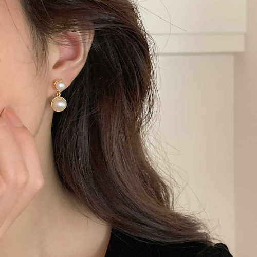 天然淡水珍珠耳钉高级感