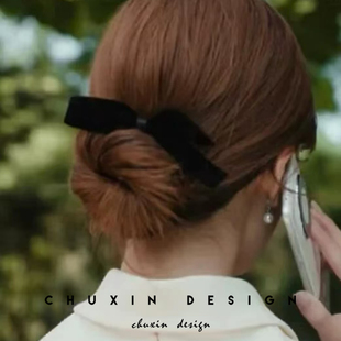 赵露思许我耀眼许妍同款 精致丝绒蝴蝶结鸭嘴夹公主头刘海边夹头饰