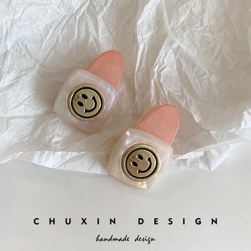 初心cx边夹笑脸醋酸鸭嘴夹刘海夹