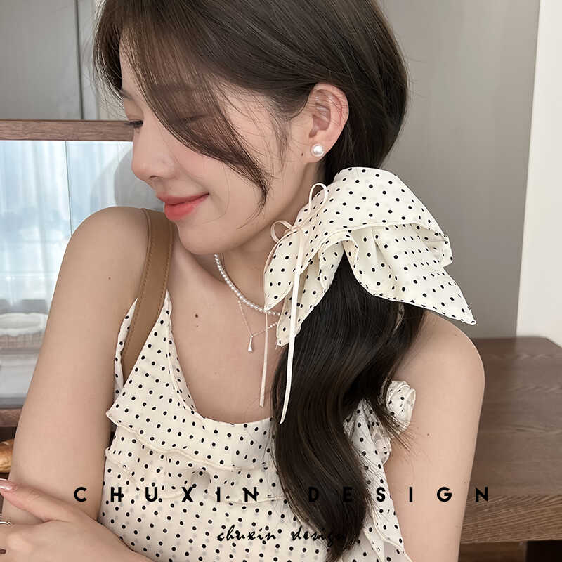 波点春夏季方巾发圈甜美少女