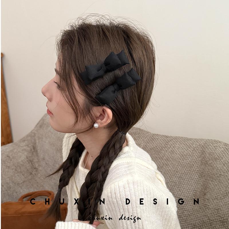 充棉蝴蝶结边夹甜美气质发夹
