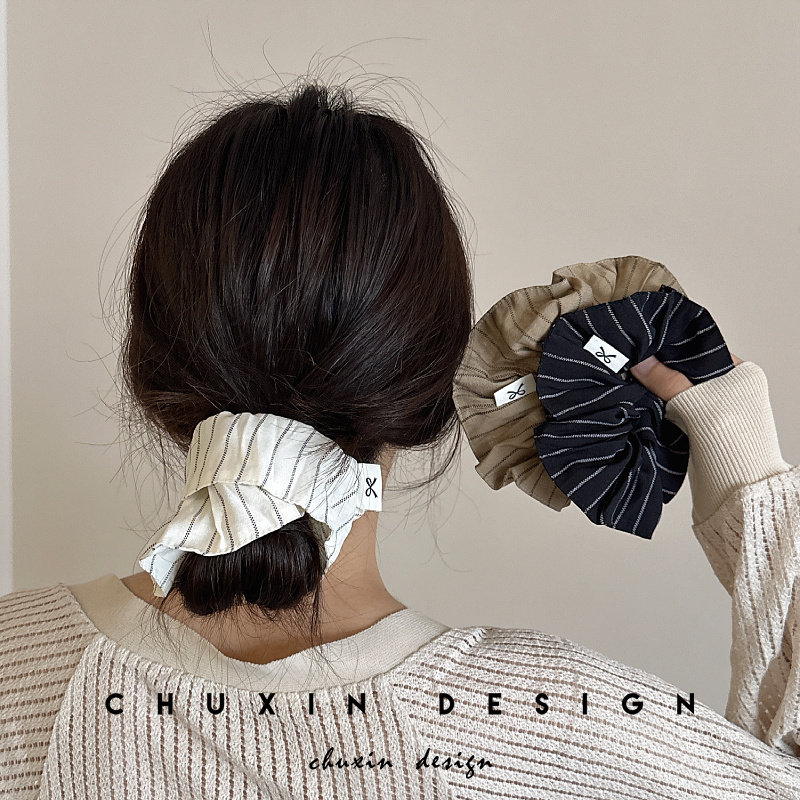 韩系条纹布艺简约大肠圈2025新款春夏气质马尾发圈扎头绳发绳头饰,饰品/流行首饰/时尚饰品新,发饰,淘宝优惠券,粉丝福利购,淘宝优惠卷