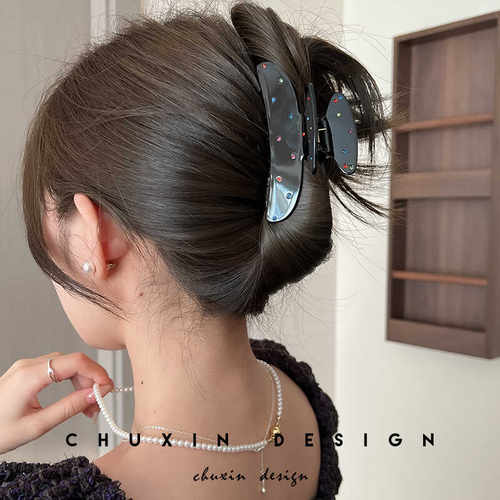 波点2024年新款鲨鱼夹醋酸韩国