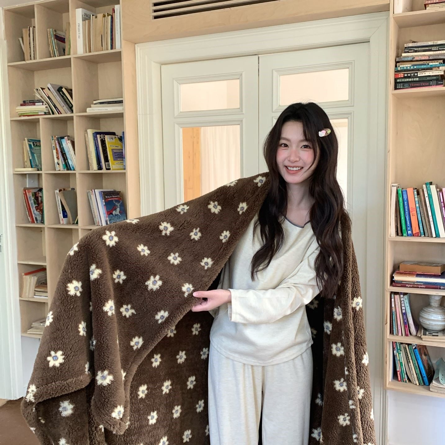 加厚泡芙绒糯叽叽毛毯盖毯午睡毯沙发毯办公室盖毯可机洗不掉毛