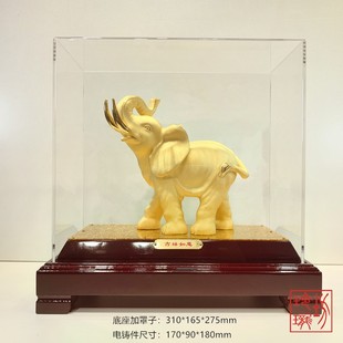 绒沙金黄金风水摆件金象大象平安吉祥吉祥如意金银工艺品装饰品