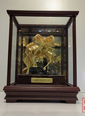 金箔高档商务礼品客厅贺寿松鹤