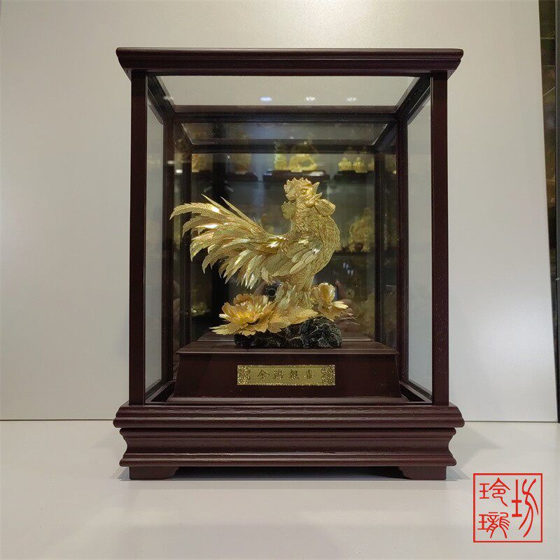 金箔礼品黄金金银摆件大吉大利金鸡报喜公鸡摆放同事送礼桌面创意