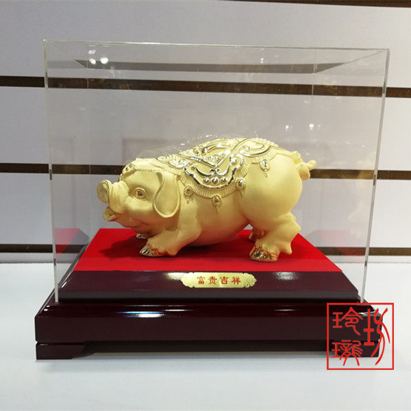 绒沙金 黄金摆件 家居摆件 富足福旺富贵吉祥 发财猪 金猪金银
