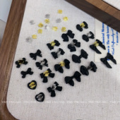 美甲爆款 黑色经典 款 颖颖新品 小香风蝴蝶结素材饰品美甲穿戴甲装 饰