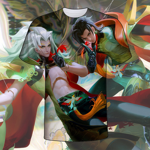 王者荣耀元歌云间偶戏衣服印花短袖春夏男女T恤中学生青少年上衣