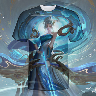 王者荣耀伽罗太华衣服印花短袖T恤衫春夏男女中学生青少年cos上衣