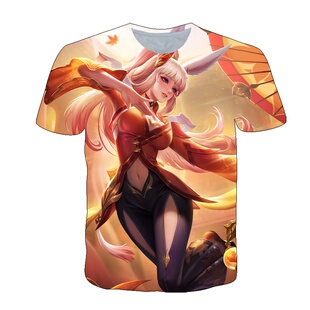 王者荣耀衣服公孙离原皮幻舞玲珑印花短袖衣服T恤衫中学生青少年