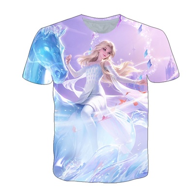 王者荣耀甄姬雪境奇遇衣服3D印花短袖T恤衫马超女中学生少年上衣
