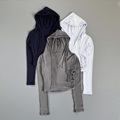 V领运动连帽卫衣瑜伽服女修身 健身训练服上衣 显瘦普拉提运动长袖