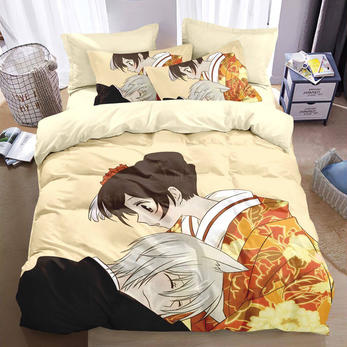 2024龙年元气少女结缘神全棉四件套卡通二次元学生床上用品被套床