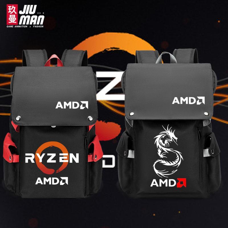 2024AMD RYZEN 锐龙LOGO 印花新潮情侣学生书包男女大容量双肩背