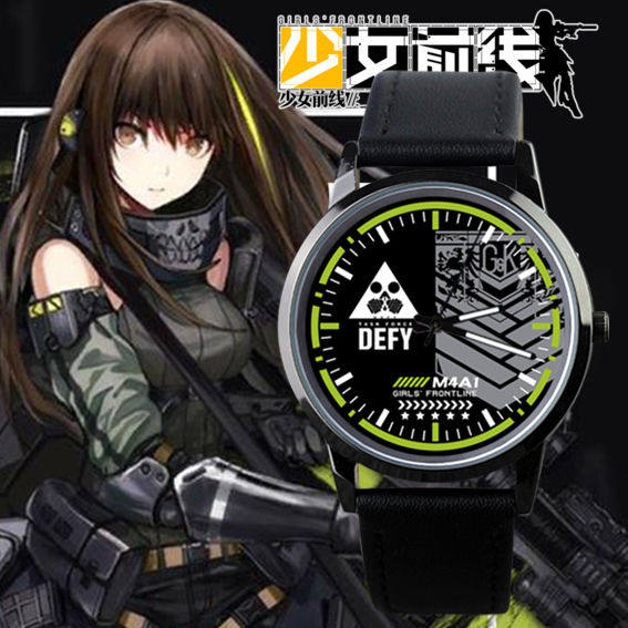 2024定制少女前线周边404小队HK416 M4A1同款防水手表学生石英表 - 实物图