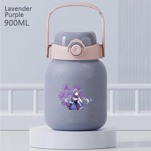 2024元神刻晴图 二次元游戏周边不锈钢保温杯双饮手提杯吸管杯大