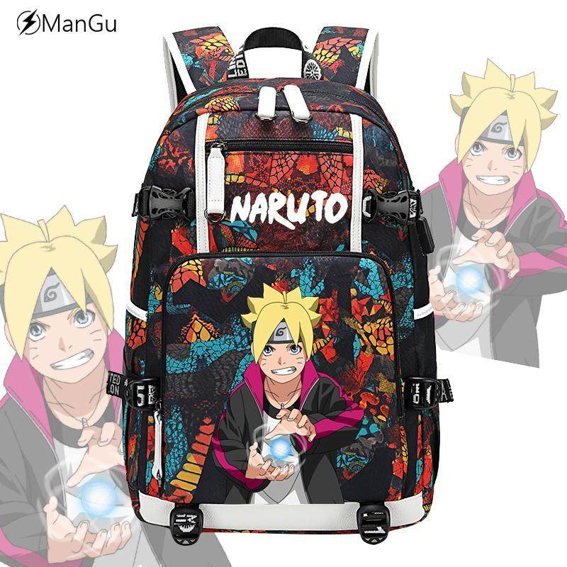 火影忍者博人传周边动漫印花小学生书包男潮流初中高中生双肩背包