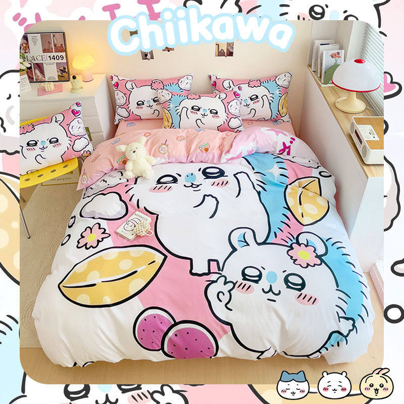 2024龙年乌萨奇全棉床上用品四件套小八吉伊可爱卧室寝室三件套纯