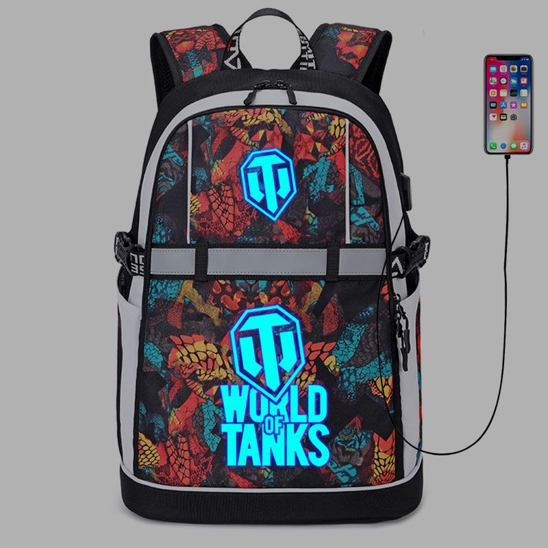 2024世界书包World of Tanks周边二次元初高中学生反光条双肩背包