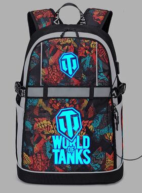 2024世界书包World of Tanks周边二次元初高中学生反光条双肩背包