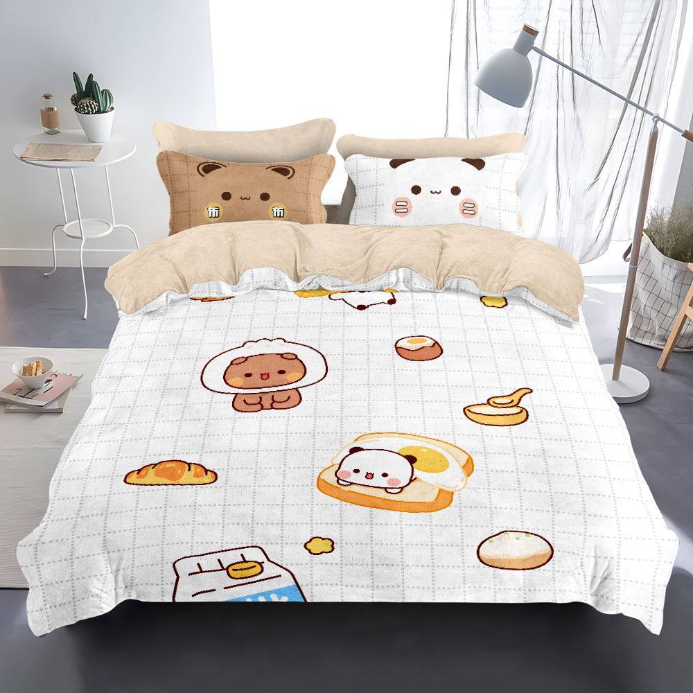24冬一二布布牛奶绒四件套加绒卡通儿童学生可爱被套床单床笠A类