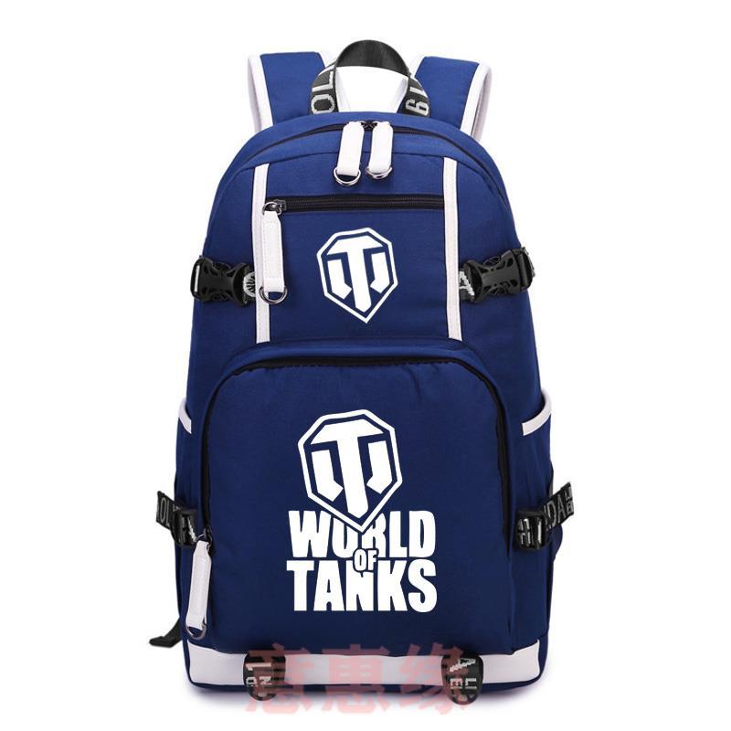 2024新品坦克世界书包World of Tanks 双肩包帆布男女学生电脑包