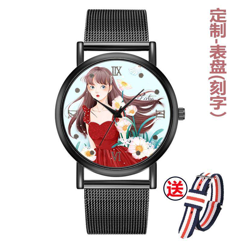 2024手表女ins学院风渐石英手表盘梦幻少女森系女生学生韩版简约
