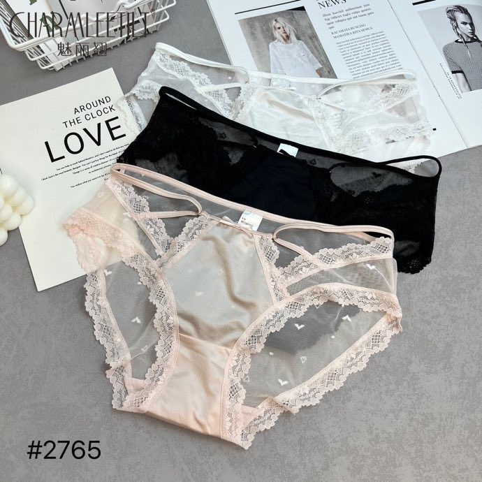 精品三条装魅丽翘性感透心内裤女性感火辣蕾丝低腰三角裤女