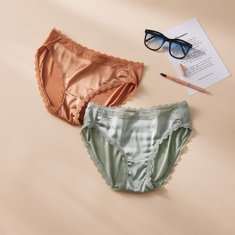 日系针织感中腰真丝缎面性感蕾丝网纱女士桑蚕丝内裤女夏,女士内衣/男士内衣/家居服,男三角内裤,淘宝优惠券,粉丝福利购,淘宝优惠卷