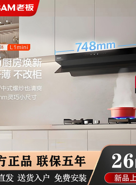 老板小黑镜61A9S-L1mini侧吸式油烟机小尺寸大吸力换装67A7-L1P