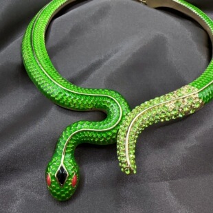 美物时尚蛇形大项圈项链复古夸张个性饰品朋克风挂脖创意项链搞怪