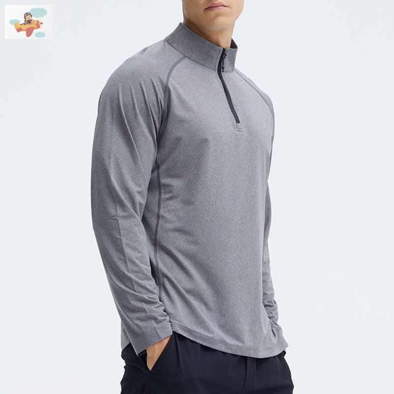 春秋篮球运动长袖半拉链体育跑步速干训练服T恤吸汗立领健身上衣